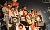 HYDERABAD, MAY 1 (UNI) Telangana Chief Minister A.Revanth Reddy Roadshow during  Lok Sabha election campaign at  Kukatpally in Hyderabad on Wednesday.UNI PHOTO-43U