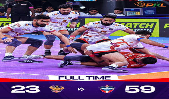 गुजरात जाएंट्स को चार बार आलआउट कर अंक तालिका में दूसरे स्थान पर पहुंचे यूपी योद्धाज