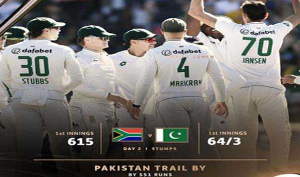 दक्षिण अफ्रीका के रनो के पहाड़ में दबा पाकिस्तान,तीन विकेट सस्ते में गंवाये