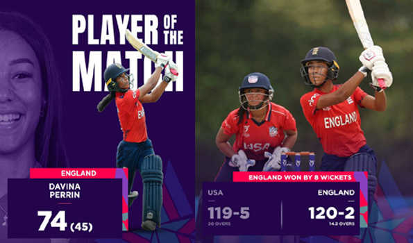 महिला अंडर-19 विश्वकप में इंग्लैंड ने अमेरिका को आठ विकेट से हराया