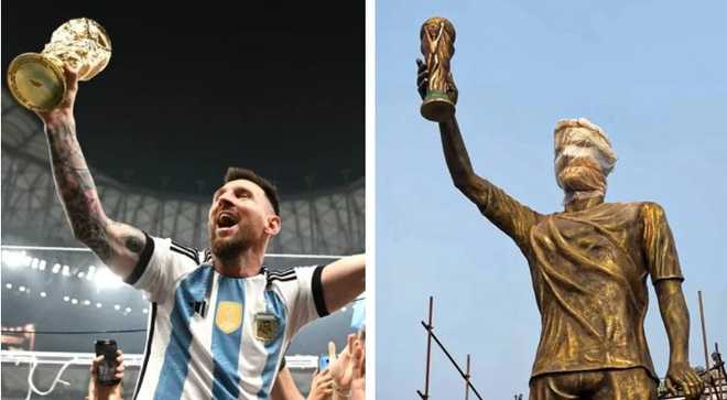 لیونل میسی نے کولکتہ میں اپنے مجسمے کی نقاب کشائی کی