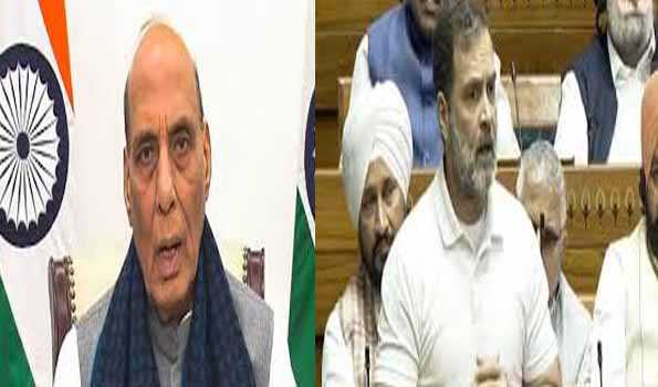 राष्ट्र हित के मामलों में गैर जिम्मेदाराना राजनीति कर रहे हैं राहुल: राजनाथ