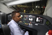 PATNA, JUNE 6 (UNI):- A driver of Vande Bharat Express train arrives at Patna Railway Station on the test drive, in Patna, Tuesday. UNI PHOTO-91U PATNA, JUNE 6 (UNI):- A driver of Vande Bharat Express train arrives at Patna Railway Station on the test drive, in Patna, Tuesday. UNI PHOTO-91U