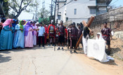 GUWAHATI, MAR 29 UNI):- Christian devotees participating in Good Friday procession, in Guwahati on Friday. UNI PHOTO-36U