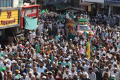 POONCH, SEP 29 (UNI):- Religious procession being taken out on Eid-i-Milad-un-Nabi in Poonch on Friday. UNI PHOTO-86U