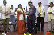 HYDERABAD, SEP 29 (UNI):- Union Minister of State for Rural Development Sadhvi Niranjan Jyoti presenting medal on the occasion of National Institute of Rural Development and Panchayat Raj (NIRDPR), 17th Convocation Ceremony of P G Students at NIRDPR in Hyderabad on Friday. UNI PHOTO-90U HYDERABAD, SEP 29 (UNI):- Union Minister of State for Rural Development Sadhvi Niranjan Jyoti presenting medal on the occasion of National Institute of Rural Development and Panchayat Raj (NIRDPR), 17th Convocation Ceremony of P G Students at NIRDPR in Hyderabad on Friday. UNI PHOTO-90U