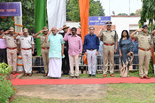RANCHI, SEP 29 (UNI):- Jharkhand Governor CP Radhakrishnan along with Chief Minister Hemant Soren and senior Officials offering tribute to CRPF Jawan Rajesh Kumar killed in an IED (Improvised Explosive Device) Blast triggered by CPI (Maoist) in Chaibasa in Ranchi on Friday. UNI PHOTO-94U RANCHI, SEP 29 (UNI):- Jharkhand Governor CP Radhakrishnan along with Chief Minister Hemant Soren and senior Officials offering tribute to CRPF Jawan Rajesh Kumar killed in an IED (Improvised Explosive Device) Blast triggered by CPI (Maoist) in Chaibasa in Ranchi on Friday. UNI PHOTO-94U