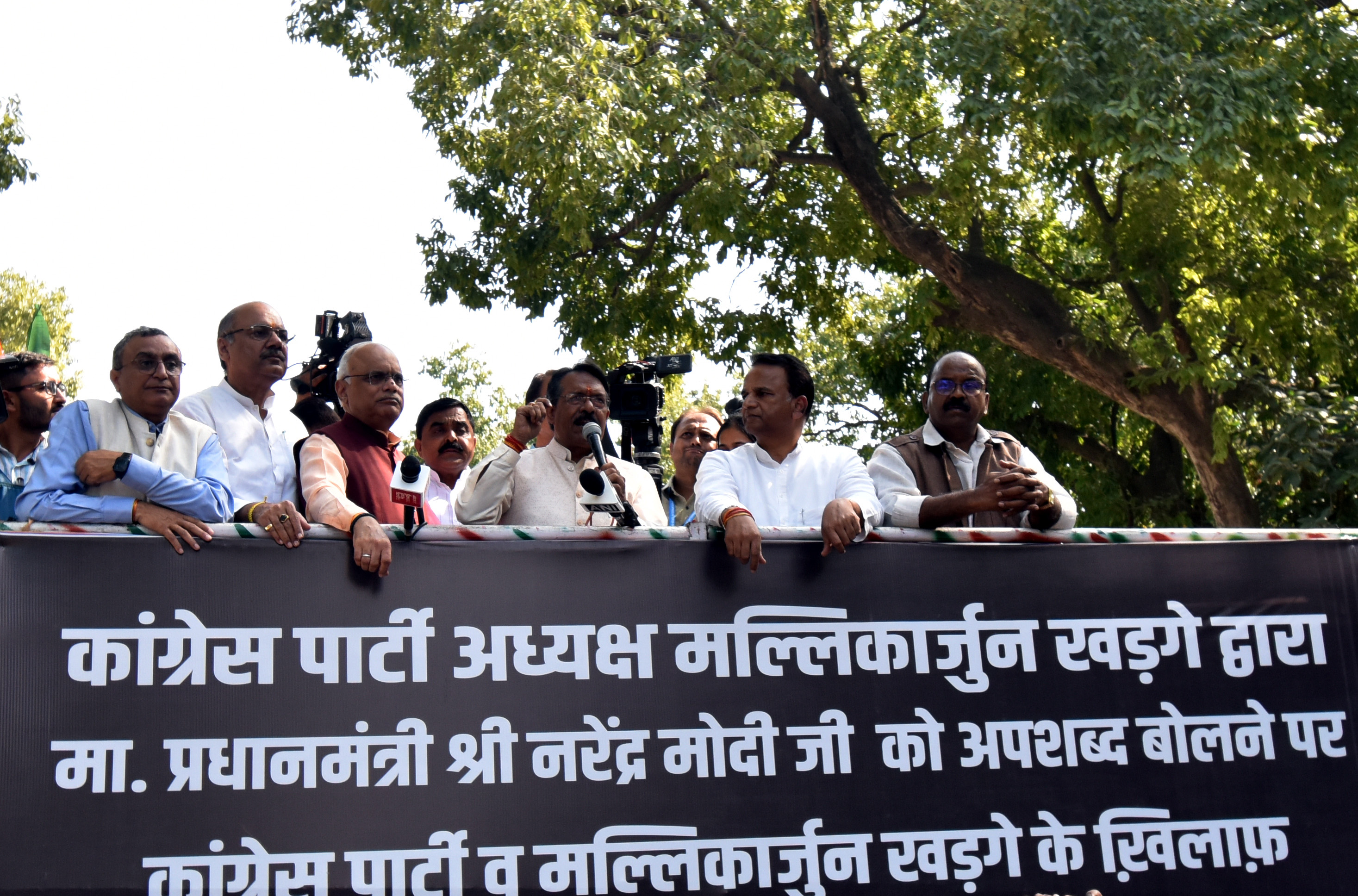 BJP holds nationwide protests over Kharge's 'insult' to PM Modi's father, demands apology