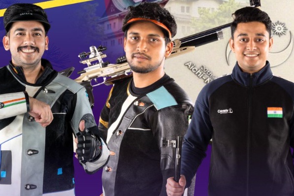 Aishwary-Niraj-Rudrankksh Fire India to Silver in 50m Rifle 3 Positions