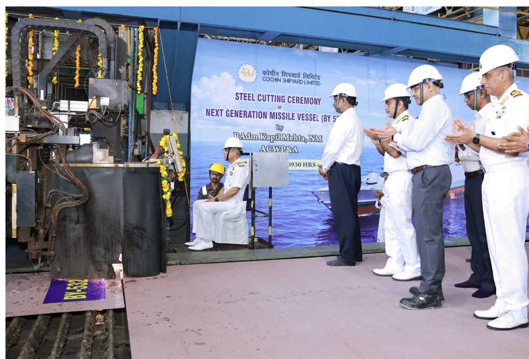 Second Next Generation Missile Vessel for Indian Navy begins construction at CSL