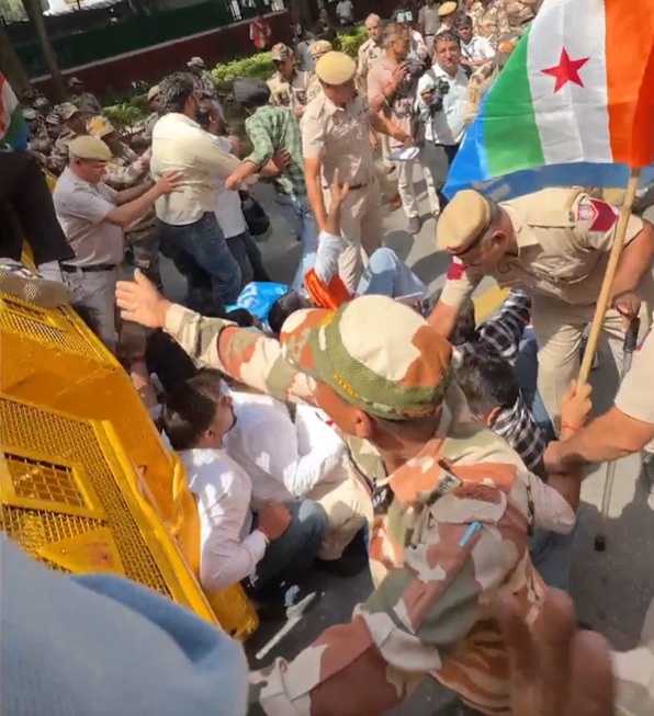 NSUI workers detained during march to Jantar Mantar, seek CEC Gyanesh Kumar's resignation