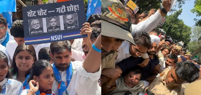Hundreds of protesters, including Opposition leaders, detained near Jantar Mantar, seek CEC's resignation
