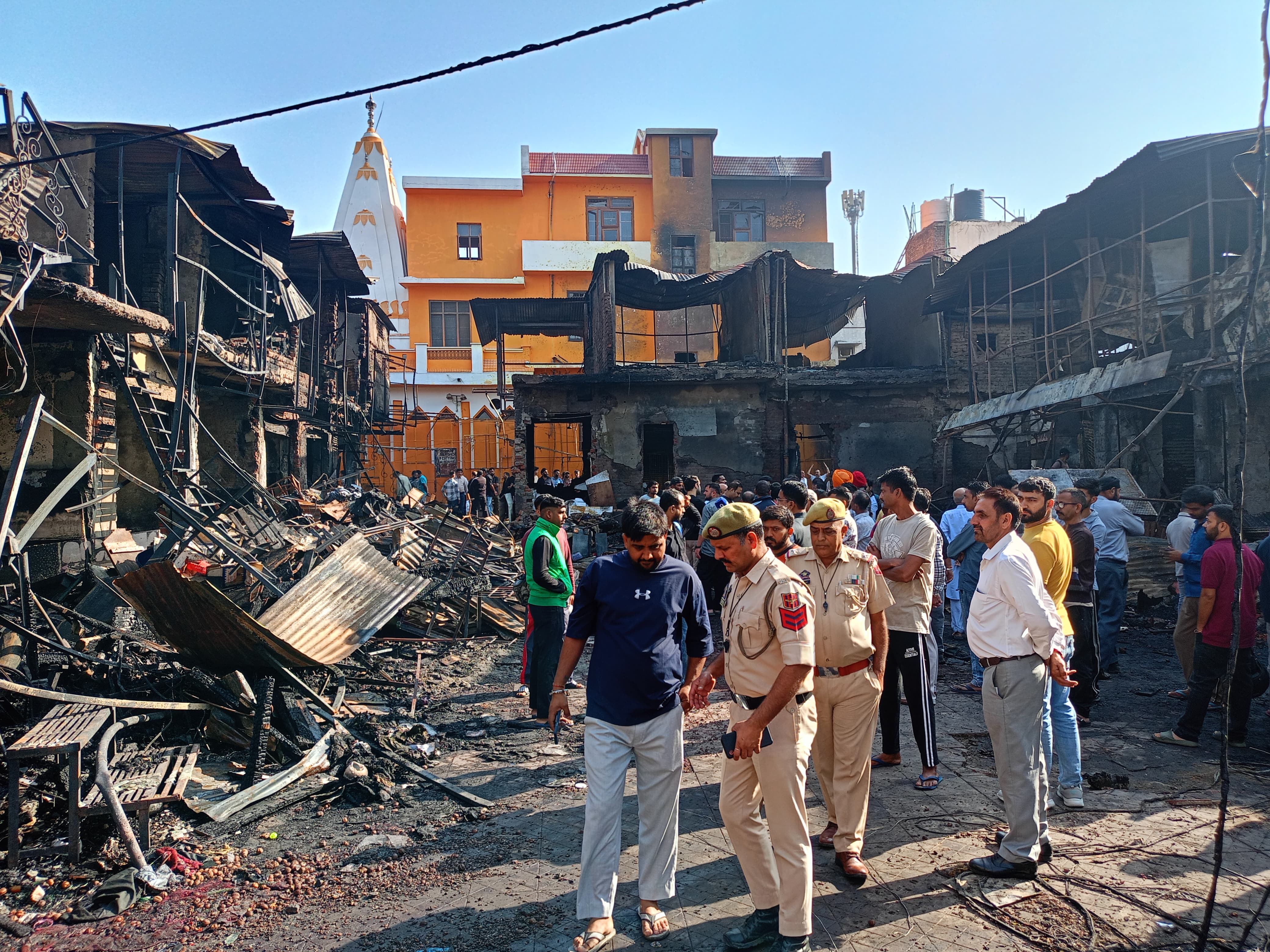 Around 35 shops gutted in fire outside Jammu Tawi Railway Station