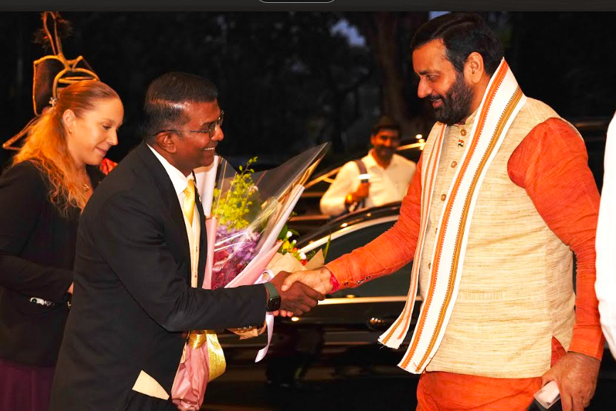 Haryana CM Nayab Singh Saini arrives in Singapore to court investors