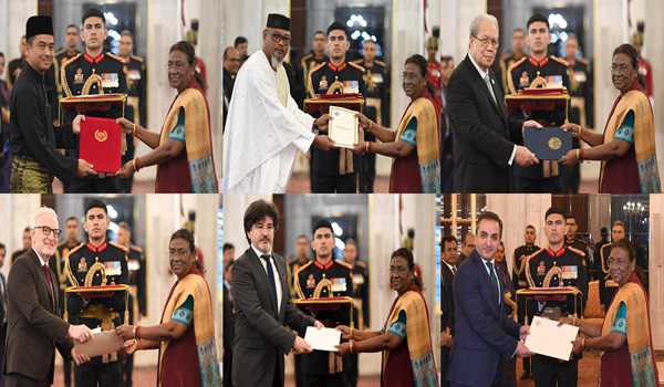 Ambassadors & High Commissioners of 6 countries present credentials to President Murmu
