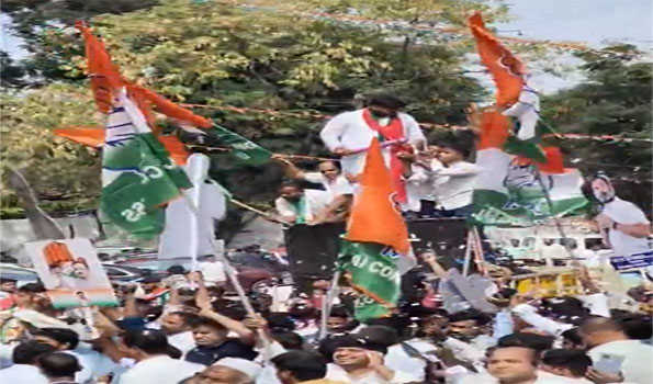 Cong secures victory with 64 seats in Telangana assembly polls