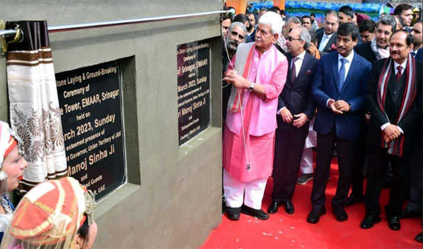 Lt Governor lays foundation stone for Rs 250 Cr Mall of Srinagar by Dubai’s Emaar