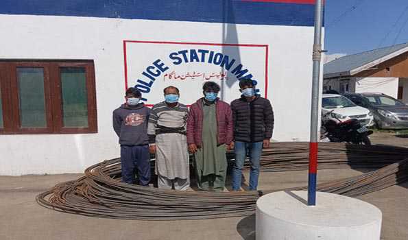 Budgam Police arrests 4 involved in robbery, stolen property recovered