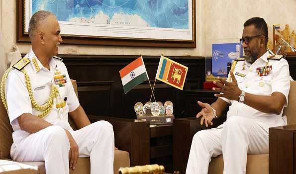 Sri Lanka Navy commander in India, calls on CNS Admiral Hari Kumar, CDS Gen Anil Chauhan
