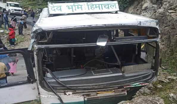 56 passengers injured as HRTC bus crashes to hill