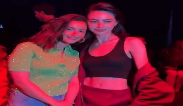 Alia Bhatt poses with Thai actor Davika Hoorne at Gucci Ancora show in Milan