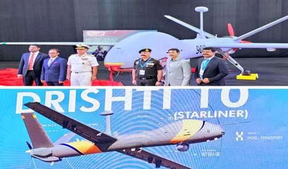 Hyderabad: Navy chief unveils first indigenously manufactured Drishti 10 UAV of Adani Defence & Aerospace