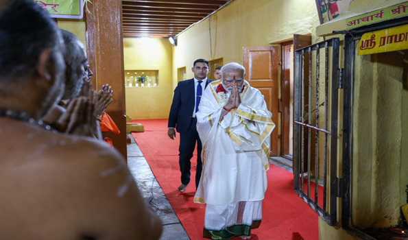 PM offers prayers at Dhanushkodi temple, medidates at Arcihal Munai, winds up 3-day TN visit