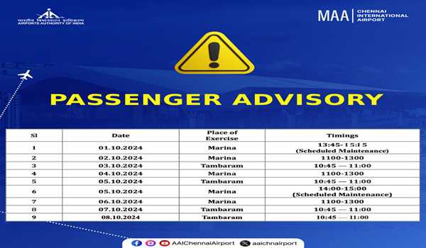 Chennai airport announces changes in flight schedules due to Air Show