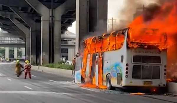 Several killed after bus catches fire in Bangkok