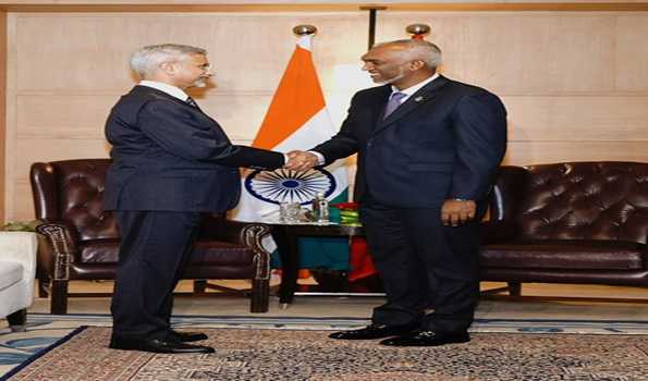 EAM calls on visiting Maldives President Mohd Muizzu