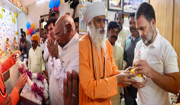 Kharge, Rahul pay obeisance to Maharishi Valmiki