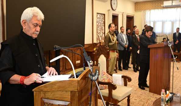 Mubarak Gul takes oath as Pro-tem Speaker of J&K Assembly