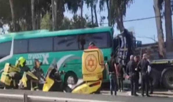 Israel: 40 injured after truck hits bus stop near Tel Aviv