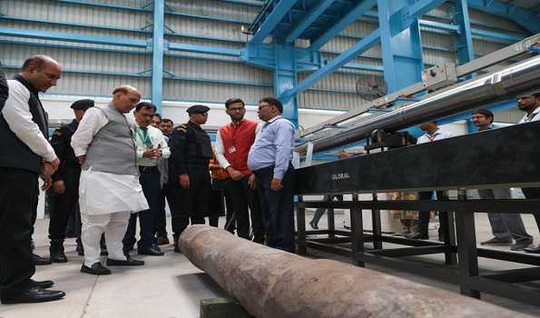 Rajnath visits Field Gun Factory in Kanpur