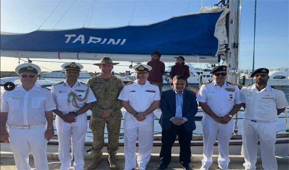 INSV Tarini arrives at Fremantle in Australia