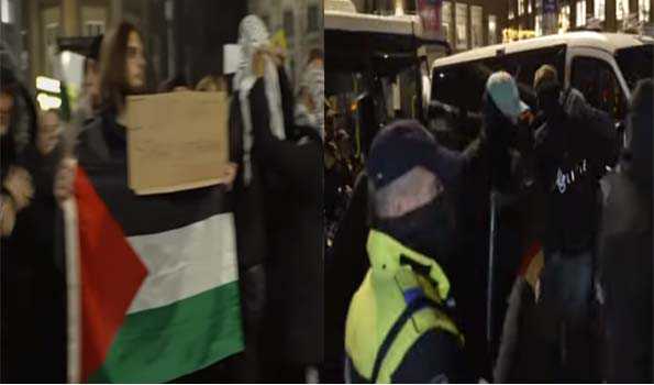 Over 280 detain in Amsterdam unauthorized Pro-Palestinian rally