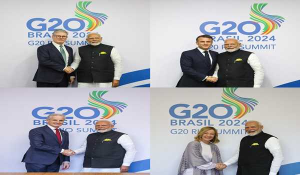PM Modi holds bilaterals with leaders of UK, France, Italy, Norway, Portugal and Indonesia