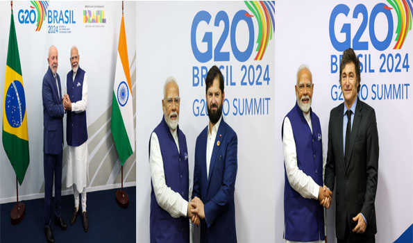 G20 Summit: PM Modi holds bilateral talks with Presidents of Brazil, Chile and Argentina