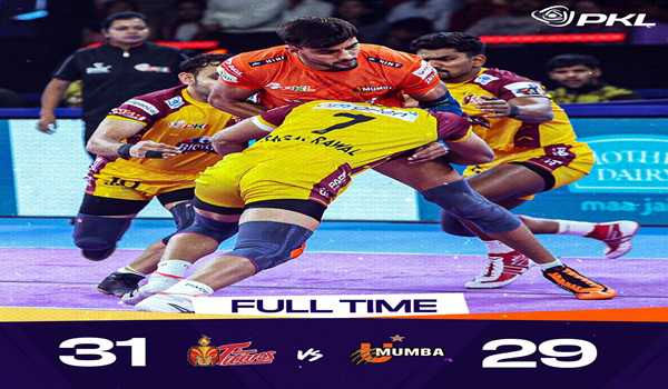 Telugu Titans beat U Mumba 31-29  in Pro Kabaddi League