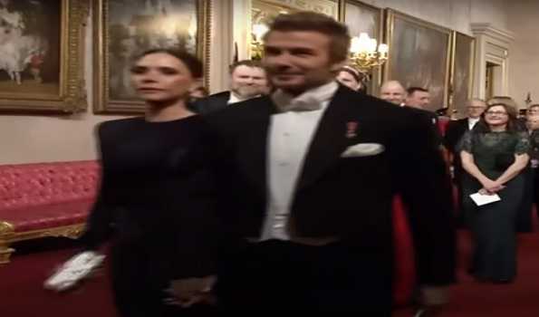 David and Victoria Beckham make surprise appearance  at Buckingham Palace