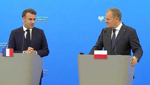 Macron discusses Ukrainian conflict with Tusk in Poland
