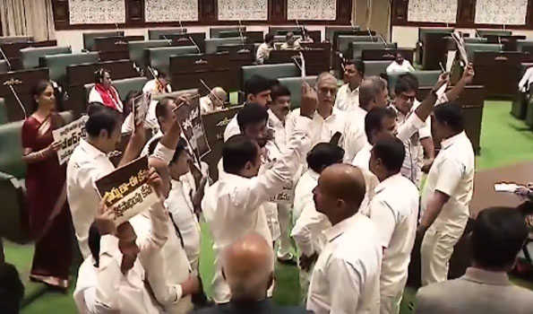 BRS MLAs walk out of Telangana Legislative Assembly over Formula E racing discussion