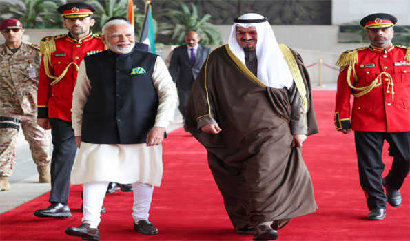 PM Modi accorded ceremonial welcome, guard of honour ahead of talks with Kuwaiti leadership