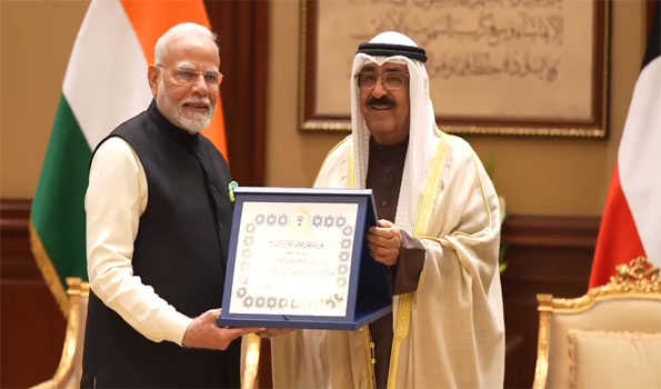 PM Modi bestowed with Mubarak Al-Kabeer honour by Kuwaiti Amir