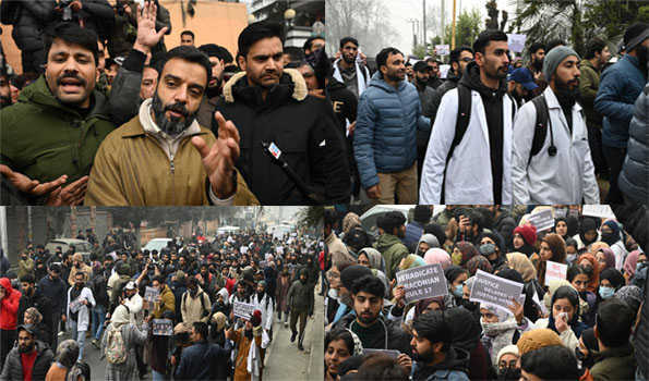 Protest against reservation policy, JK CM meets students