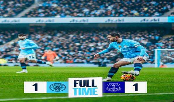 Premier League: Pickford saves Haaland penalty as Man City finishes 1-1 with Everton