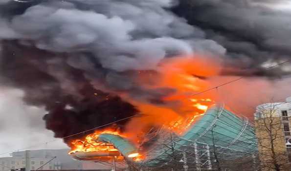 Blaze engulfs water park under construction in Sweden