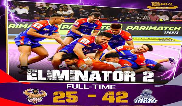 Haryana Steelers cruise into Semi-finals after beating Gujarat Giants in PKL