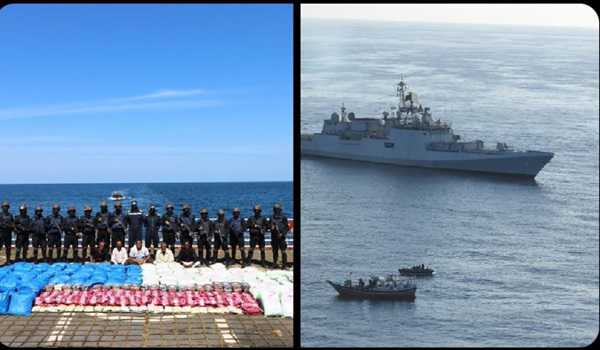 Indian Navy & NCB seize 3300 kg contraband off Gujarat coast