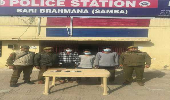 Three nabbed with heroin in J&K’s Samba